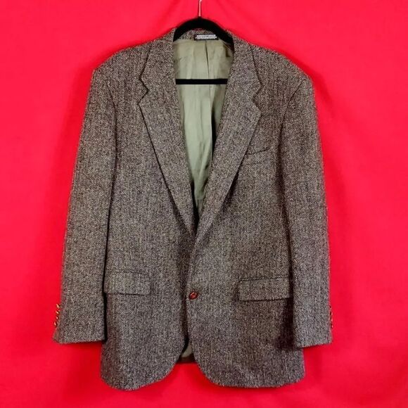 Vintage Other - HARRIS TWEED VINTAGE BLAZER BROWN Size 42L Acadamia